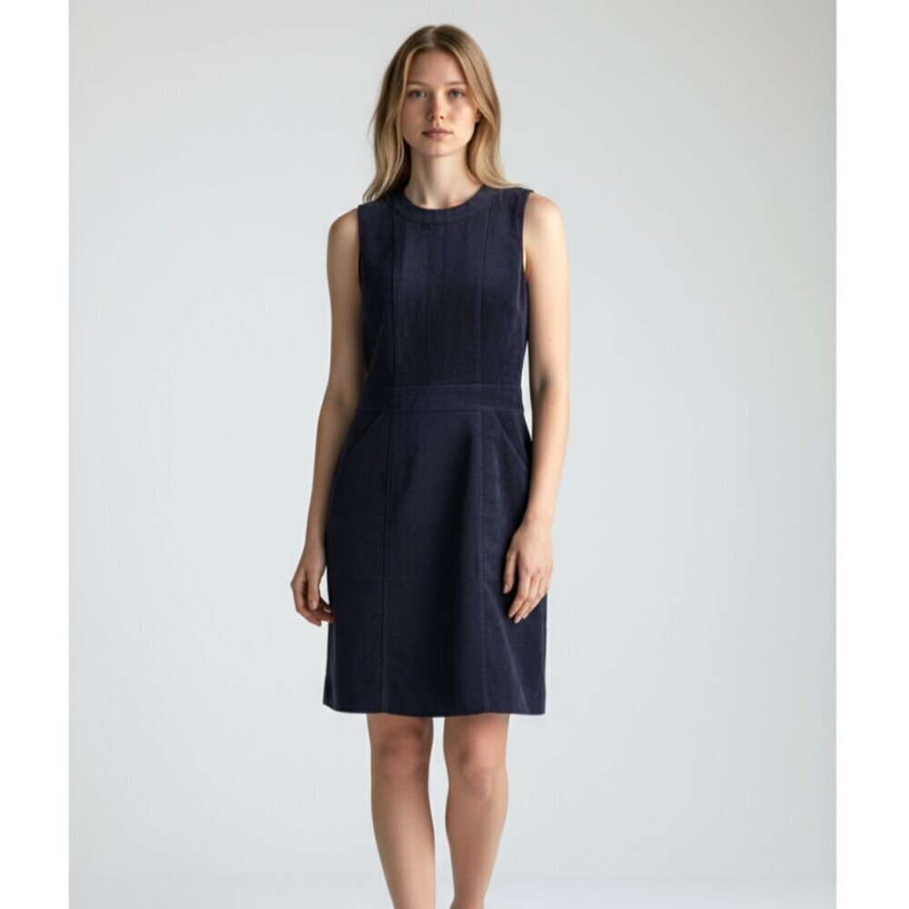 THEORY Black Stretch Cotton Sleeveless Sheath Dress Size 2